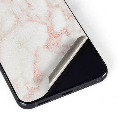 Rose Gold Marble Galaxy S22 Skin